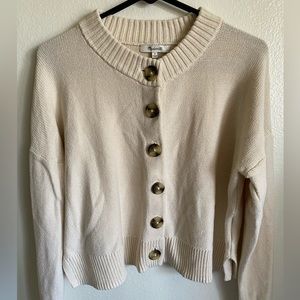 Madewell beige cardigan/button up shirt.